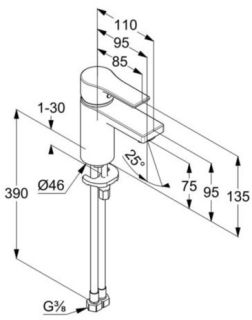 Смеситель для раковины Kludi Zenta SL хром 482620565